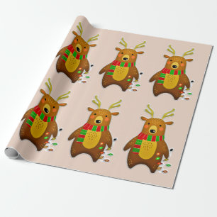 Weihnachtsrentier-Geschenkpapier Geschenkpapier