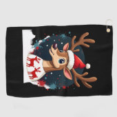 Weihnachtsrentier Golfhandtuch (Horizontal)