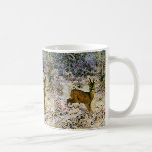 Weihnachtsrentier im Winterwald Schnee Kaffeetasse