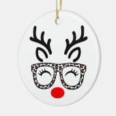 Weihnachtsrentier Leopardengläser Urlaub Keramik Ornament (Links)