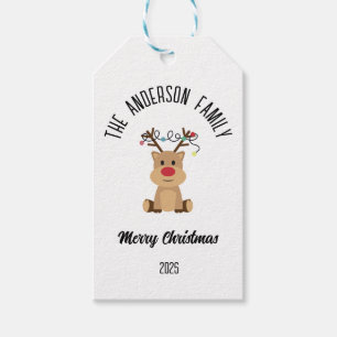 Weihnachtsrentier mit personalisiertem Namen und L Geschenkanhänger