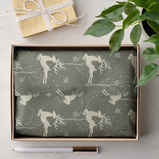 Weihnachtsrentier Nahtloses Muster Seidenpapier (Geschenk)