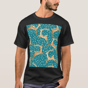 Weihnachtsrentier: Nahtloses Vintage-Muster. T-Shirt