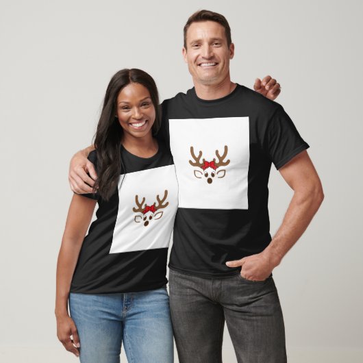 Weihnachtsrentier - Niedlicher Happy Rentier mit T-Shirt (Unisex)