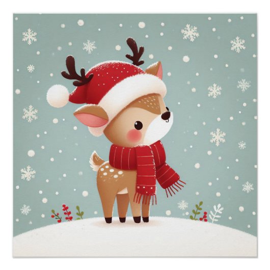 Weihnachtsrentier Poster (Vorderseite)