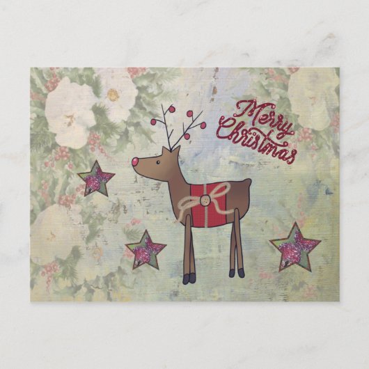 Weihnachtsrentier Postkarte (Vorderseite)