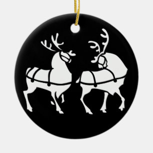 Weihnachtsrentier-Schmuckstück Feiertagsdekoration Keramikornament