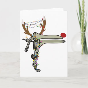 Weihnachtsrentier-Spekulum-Krankenschwester Frauen Karte