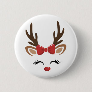 Weihnachtsrentier Süße Feiertage Winter Button
