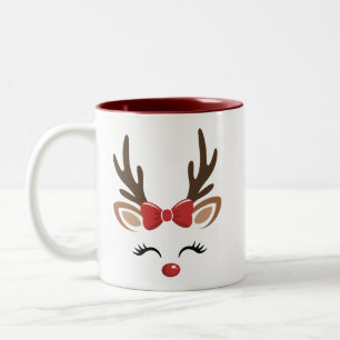 Weihnachtsrentier Süße Feiertage Winter Zweifarbige Tasse