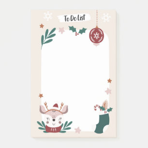 Weihnachtsrentier-To-Do-Liste Post-It-Notizen Post-it Klebezettel