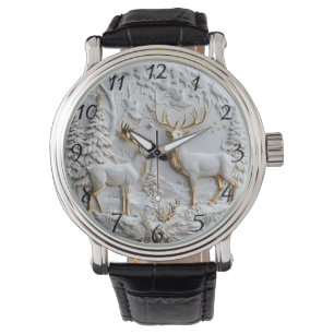 Weihnachtsrentier Wintermagie Armbanduhr