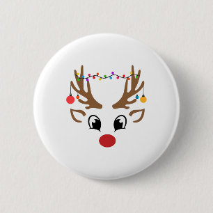Weihnachtsrentier Xmas Licht Familien-Matching Män Button