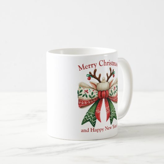 Weihnachtsrentiere antlers rustikale Bugelfen Hut Kaffeetasse (VorderseiteRechts)