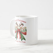 Weihnachtsrentiere antlers rustikale Bugelfen Hut Kaffeetasse (Vorderseite Links)