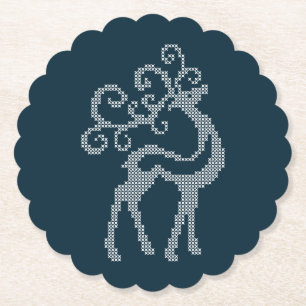 Weihnachtsrentiere aus dem neuen Jahr Strickhirsch Untersetzer