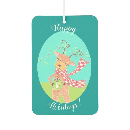 Weihnachtsrentiere Autolufterfrischer (Vorderseite)