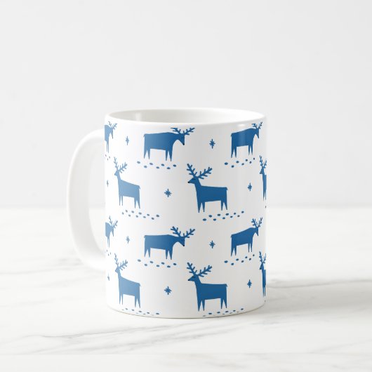 Weihnachtsrentiere. Blauwaldtiermuster Kaffeetasse (Vorderseite Links)