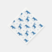 Weihnachtsrentiere. Blauwaldtiermuster Serviette (Ecke)