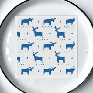Weihnachtsrentiere. Blauwaldtiermuster Serviette