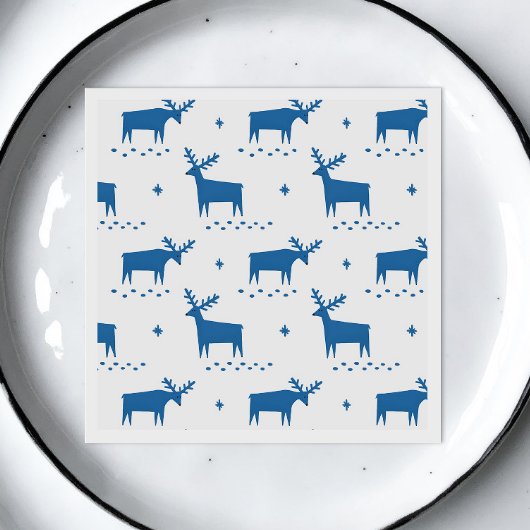Weihnachtsrentiere. Blauwaldtiermuster Serviette