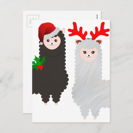 Weihnachtsrentiere Feiertagspostkarte (Vorne/Hinten)