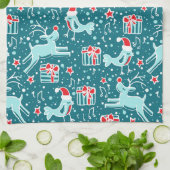 Weihnachtsrentiere gemusterte Küchentücher (Gefaltet)