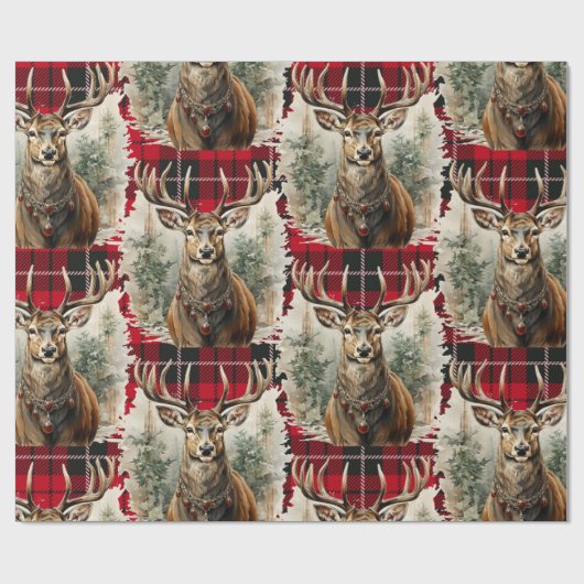 Weihnachtsrentiere Geschenkpapier (Flach)