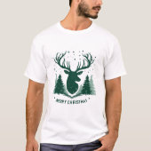 Weihnachtsrentiere grüne Silhouette T-Shirt (Vorderseite)