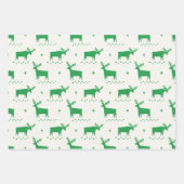 Weihnachtsrentiere. Grünwaldtiermuster Geschenkpapier Set (Vorderseite 2)