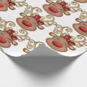 Weihnachtsrentiere im Gesicht Geschenkpapier (Ecke)