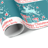 Weihnachtsrentiere in der schneeaquatischen Urlaub Geschenkpapier (Rolleneckpunkt)