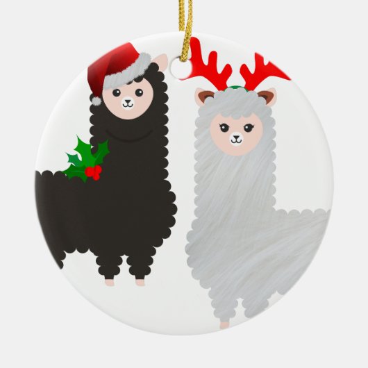 Weihnachtsrentiere Keramikornament (Vorne)