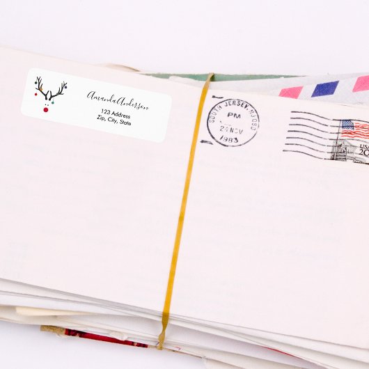 Weihnachtsrentiere lustige moderne Adressenrückgab