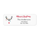 Weihnachtsrentiere lustige moderne Adressenrückgab (Vorne)