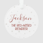 Weihnachtsrentiere mit Schneeflocken und Namen Ornament (Rückseite)