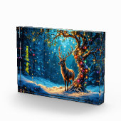 Weihnachtsrentiere Nordpol Fantasiekunst Fotoblock (Rechts)