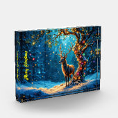 Weihnachtsrentiere Nordpol Fantasiekunst Fotoblock (Links)