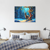 Weihnachtsrentiere Nordpol Fantasiekunst Leinwanddruck (Insitu (Schlafzimmer))