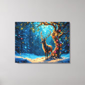 Weihnachtsrentiere Nordpol Fantasiekunst Leinwanddruck (Vorderseite)