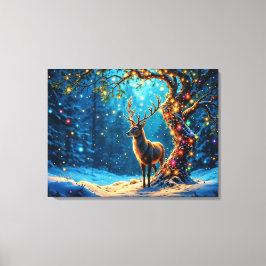 Weihnachtsrentiere Nordpol Fantasiekunst Leinwanddruck