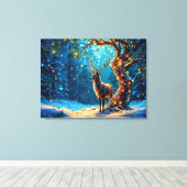 Weihnachtsrentiere Nordpol Fantasiekunst Leinwanddruck (Insitu (Holzboden))