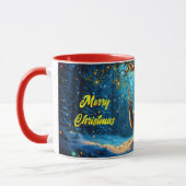 Weihnachtsrentiere Nordpol Fantasiekunst Tasse (Links)