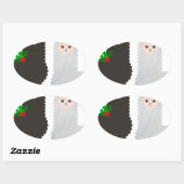 Weihnachtsrentiere Ovaler Aufkleber (Blatt)