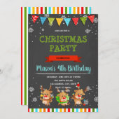 Weihnachtsrentiere-Party Einladung (Vorne/Hinten)