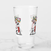 Weihnachtsrentiere Party mit Schneeflocken Glas (Links)