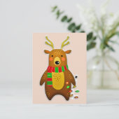 Weihnachtsrentiere Postkarte (Stehend Vorderseite)