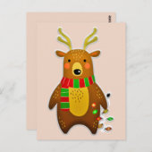 Weihnachtsrentiere Postkarte (Vorne/Hinten)