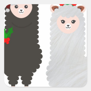 Weihnachtsrentiere Quadratischer Aufkleber
