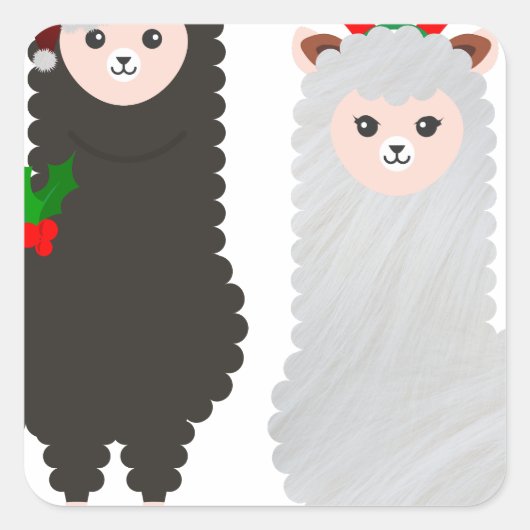 Weihnachtsrentiere Quadratischer Aufkleber (Vorderseite)